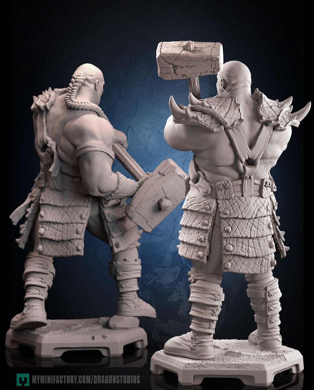 Brutal Hammer Warrior Miniature – Dragun Studios
