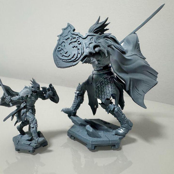 Dragon Knight Warrior Miniature – Armored Fantasy RPG Hero