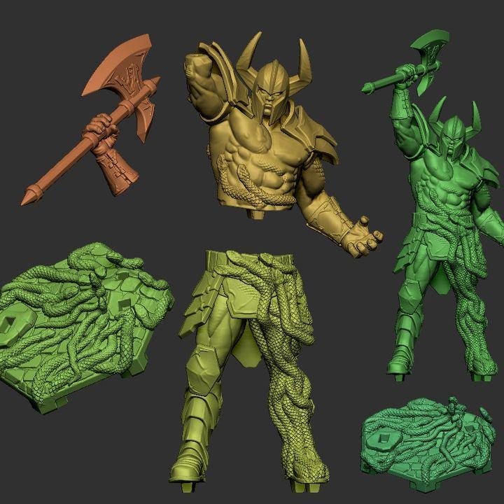 Cobra Inferno Snake-Wrapped Warrior Miniature