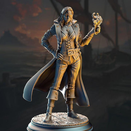 Charlotte-Anne elf pirate gambler rogue miniature, by GLC3DPrints