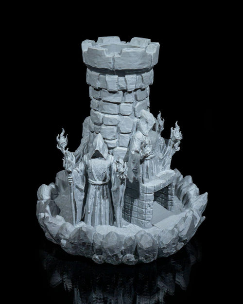 Mad Wizard Dice Tower, 3D Printed RPG Dice Roller for D&D, Fantasy Tabletop Gaming Accessory, Unique Dungeon Master Gift and Decor