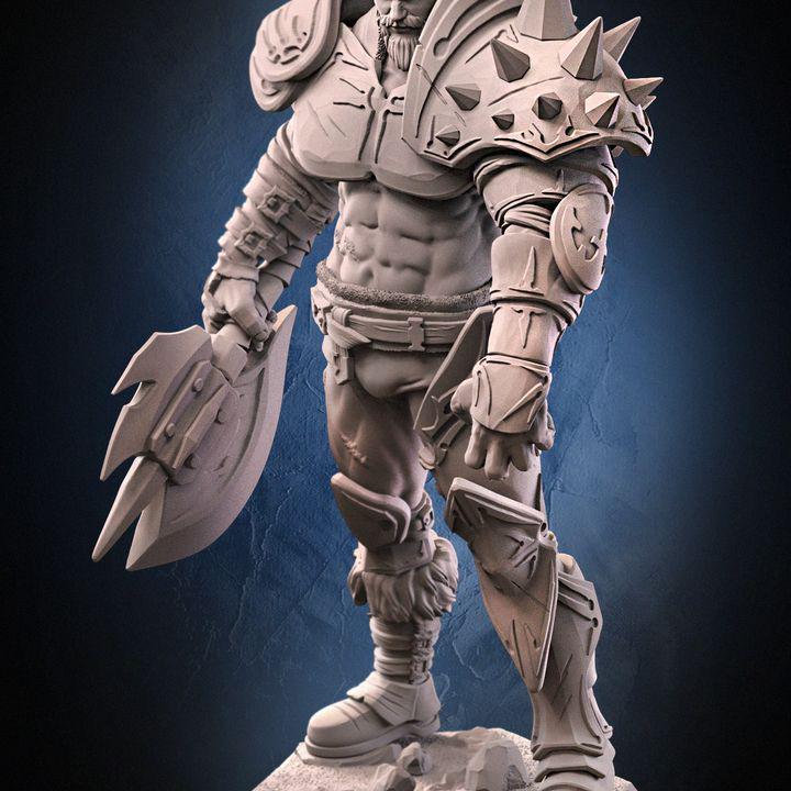 Unique Fantasy Barbarian Hero Miniature | Perce v3 Warrior Figure for Tabletop RPGs | Highly Detailed Resin Model for Painting and Gaming