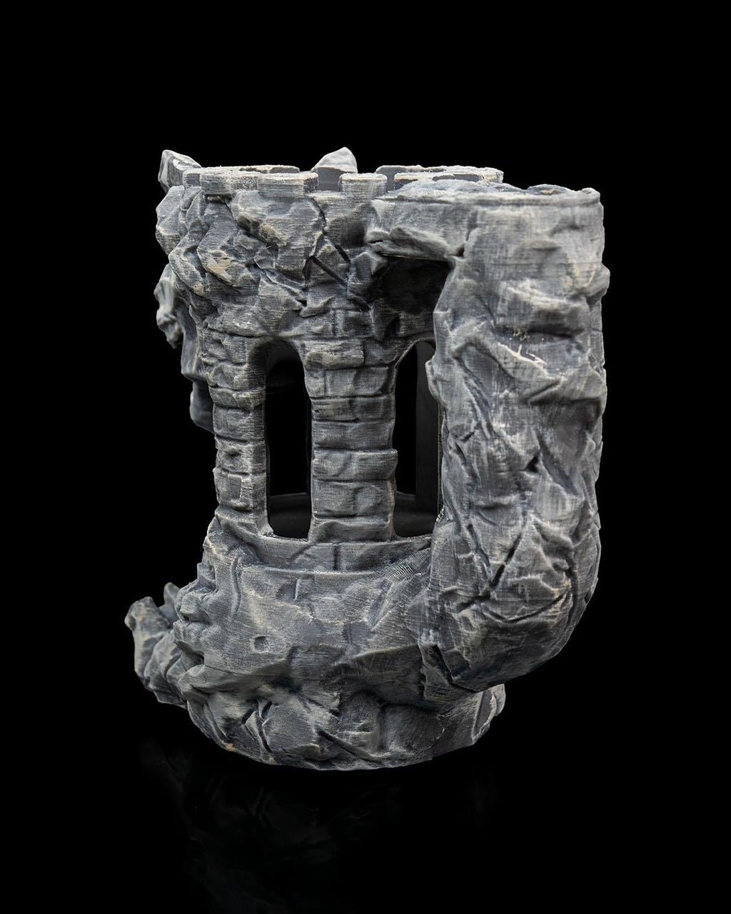 Dragon Fortress Dice Tower and Can Holder | Fantasy RPG Desk Organizer | D&D Gaming Accessories for Tabletop Players | Unique Gift for Gamer