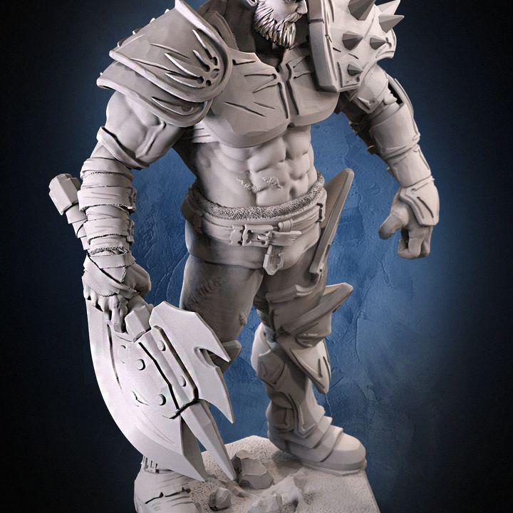 Unique Fantasy Barbarian Hero Miniature | Perce v3 Warrior Figure for Tabletop RPGs | Highly Detailed Resin Model for Painting and Gaming