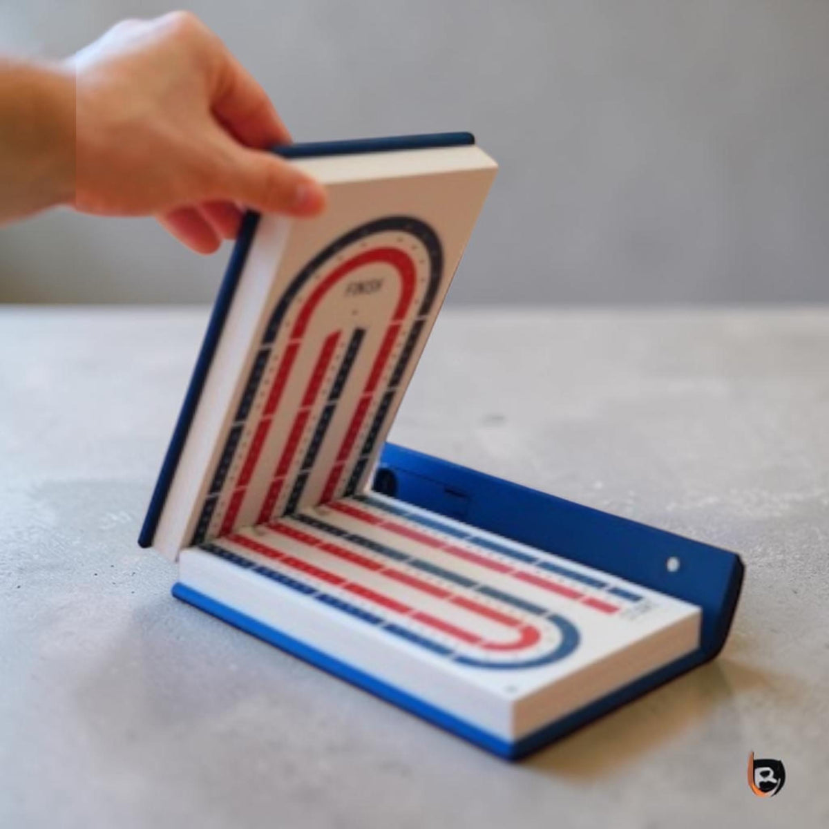 PlayBook'd Cribbage Board, Magnetic Travel Set, Hidden Card Storage, Portable Game