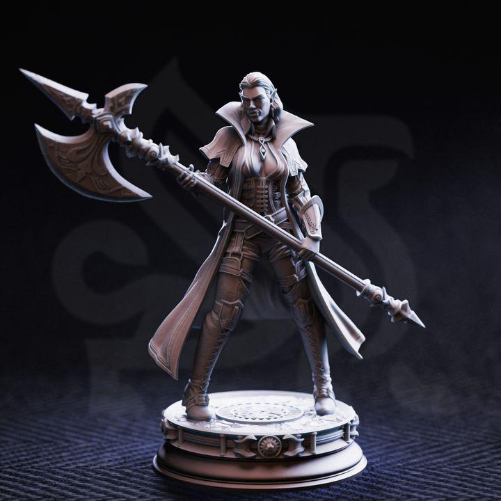 Vika Doll Lips half-orc warlock miniature, by GLC3DPrints