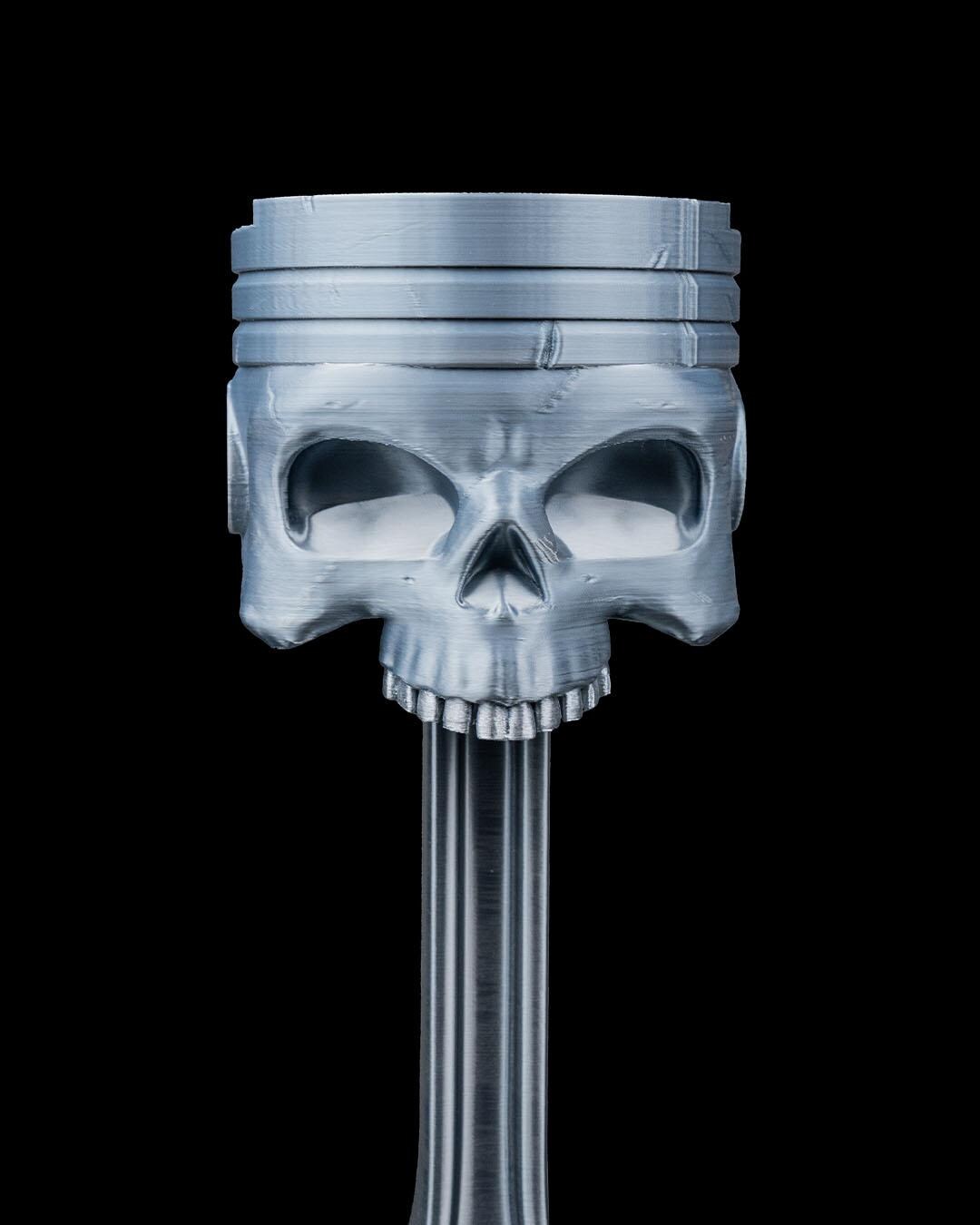 Piston Reaper Headphone Holder – Skull & Piston Headset Stand – 3D Printed PLA – Gamer Desk Accessory