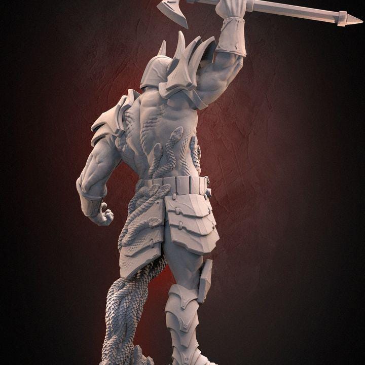 Cobra Inferno Snake-Wrapped Warrior Miniature