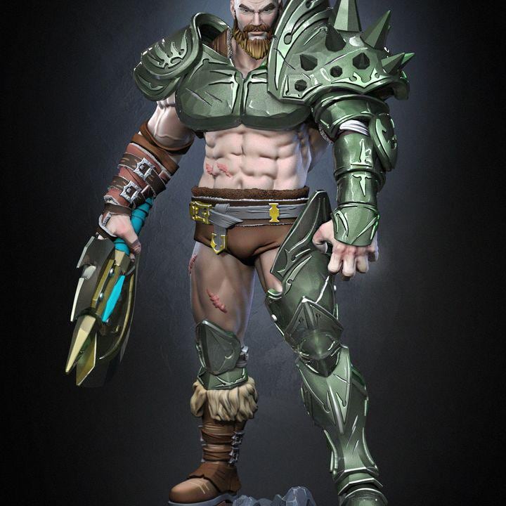 Unique Fantasy Barbarian Hero Miniature | Perce v3 Warrior Figure for Tabletop RPGs | Highly Detailed Resin Model for Painting and Gaming