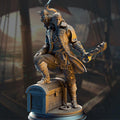 Ervin Wave Dancer water genasi pirate miniature, by GLC3DPrints