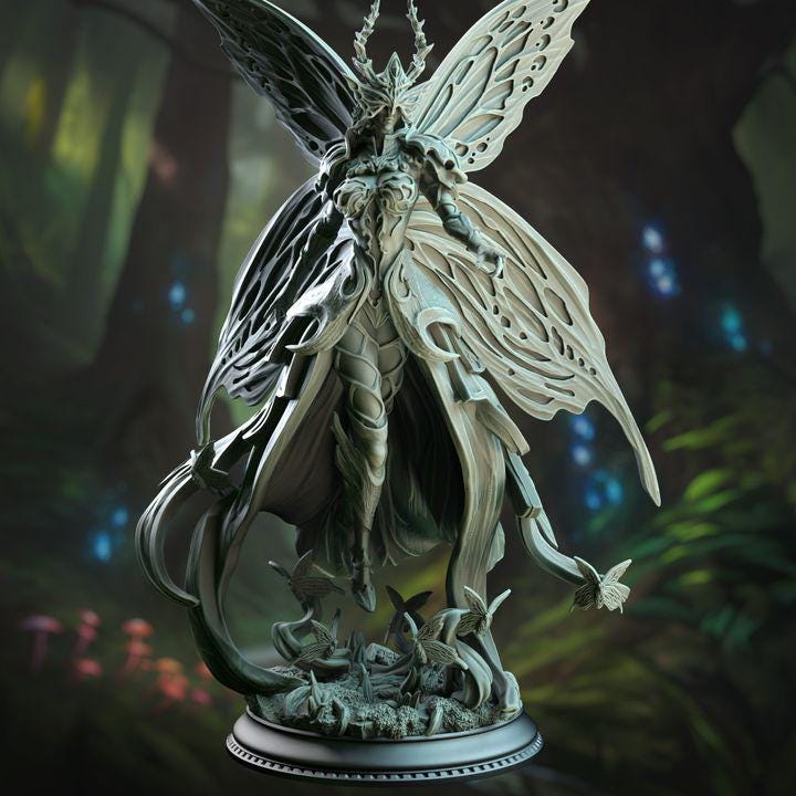 Fey Queen miniature, epic fantasy RPG figure, by GLC3DPrints