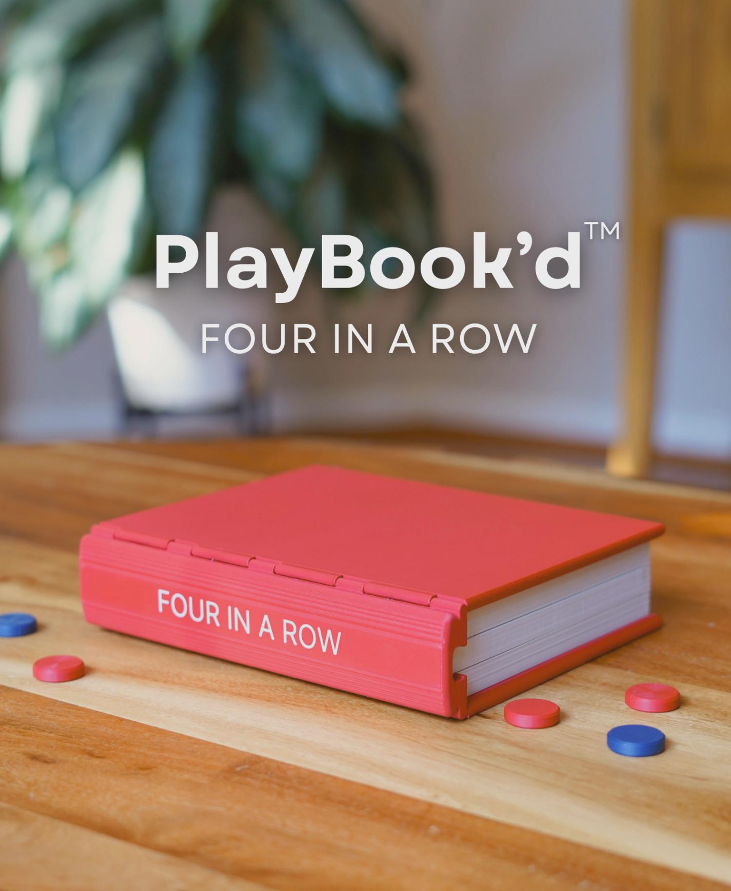 PlayBook’d Four in a Row – Folding Board Game, Shelf Decor