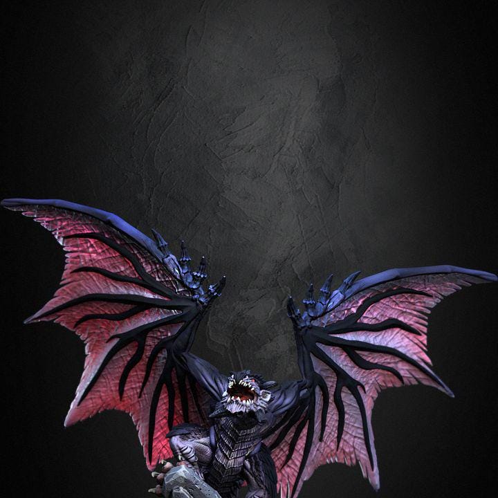 Dark Drake Wyvern Miniature – Dragun Studios RPG, D&D, Pathfinder
