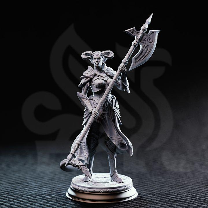 Tiefling Noblewoman Matriarch Warrior Miniature