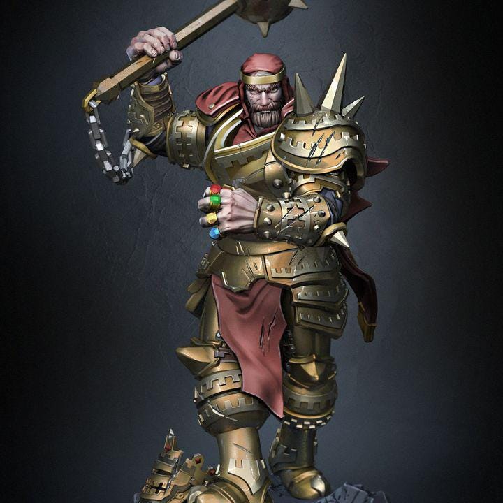 Garibaldi V2 Warlord Miniature with Armored War Horse (64mm)