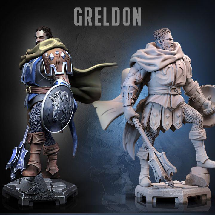 Greldon – Veteran Shieldbearer – Dragun Studios – 32mm or 75mm Scale – Tabletop RPGs – D&D – Pathfinder