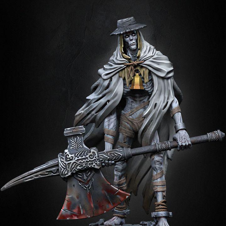 Giant Keeper Undead Miniature: Axe-Wielding Sentinel, Dragun Studios (53mm/102mm)