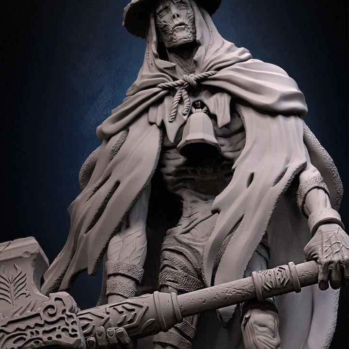 Giant Keeper Undead Miniature: Axe-Wielding Sentinel, Dragun Studios (53mm/102mm)
