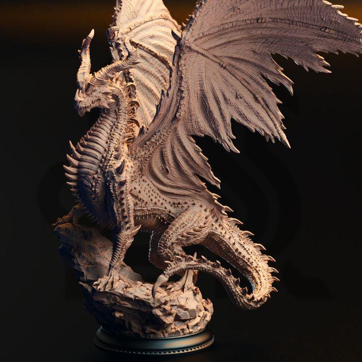 Sovram the Betrayed ancient black dragon miniature, photo 2