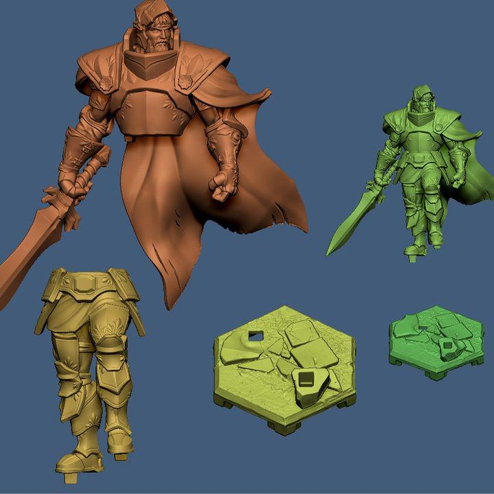 Armored Knight King Miniature – Fantasy RPG Boss Figure (32mm/75mm Scale)