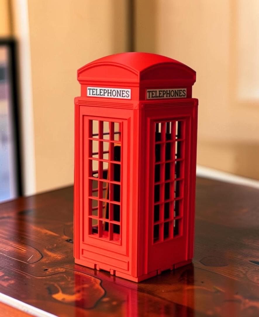 Red telephone booth phone lock box