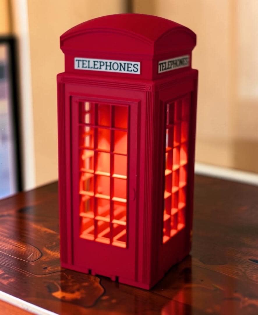 Red telephone booth phone lock box
