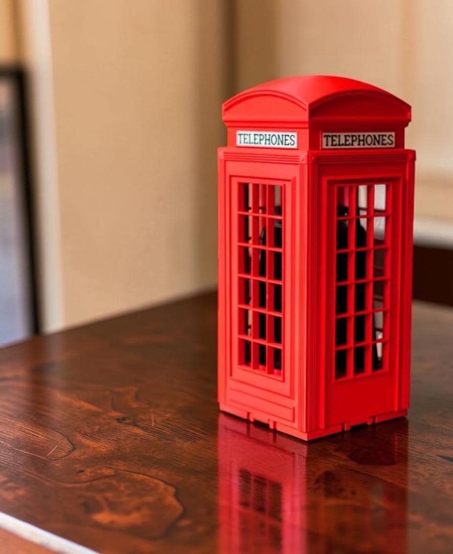 Red telephone booth phone lock box