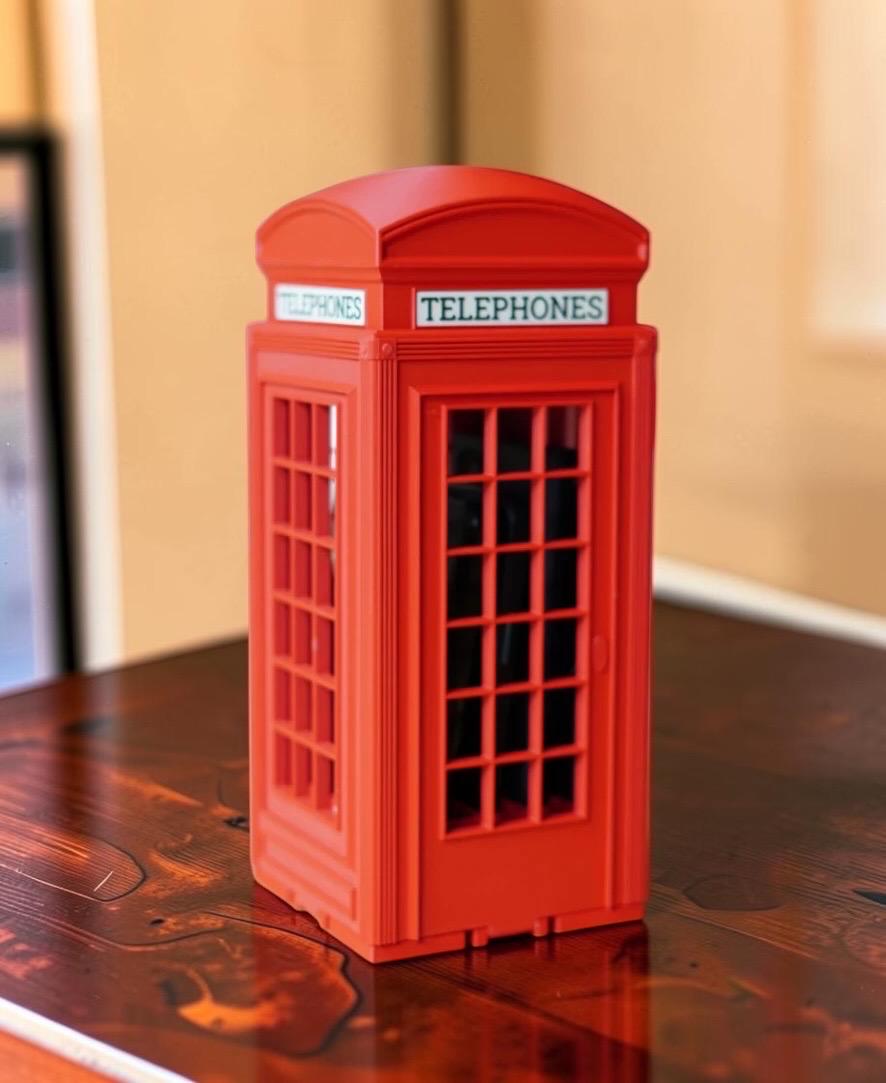 Red telephone booth phone lock box