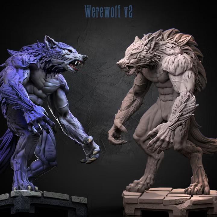 Werewolf miniature, second pose side view