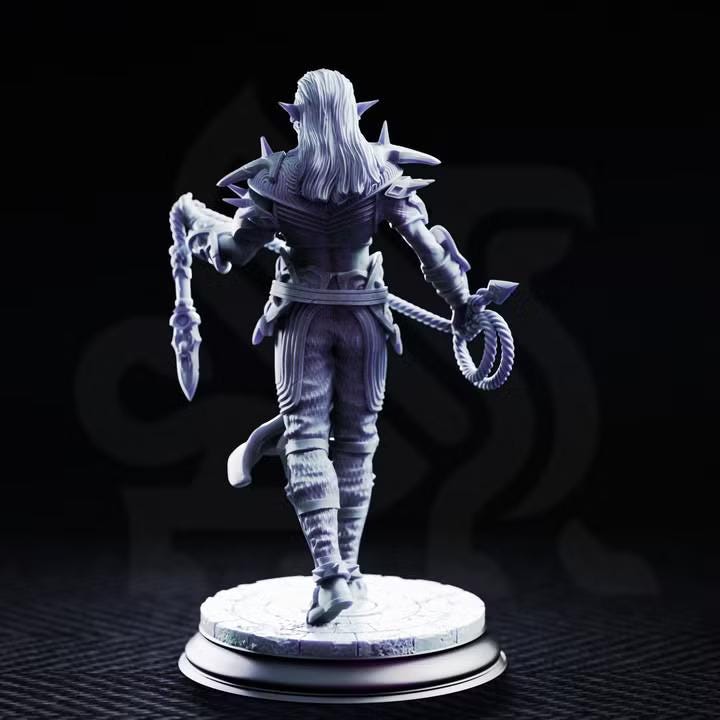 Dark elf warrior miniature, view 6