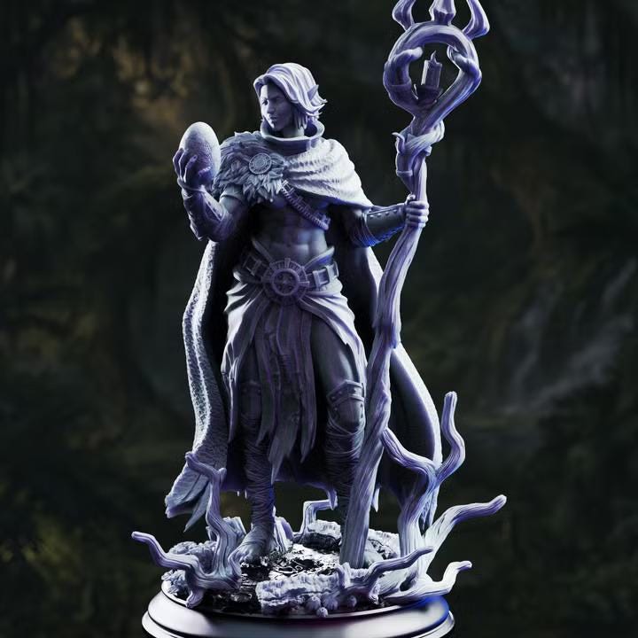 Saratha drow swamp sorceress miniature, resin printed by GLC3DPrints