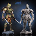 Dual sword armoured warrior miniature, resin printed by GLC3DPrints