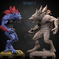 Werewolf miniature, resin printed by GLC3DPrints