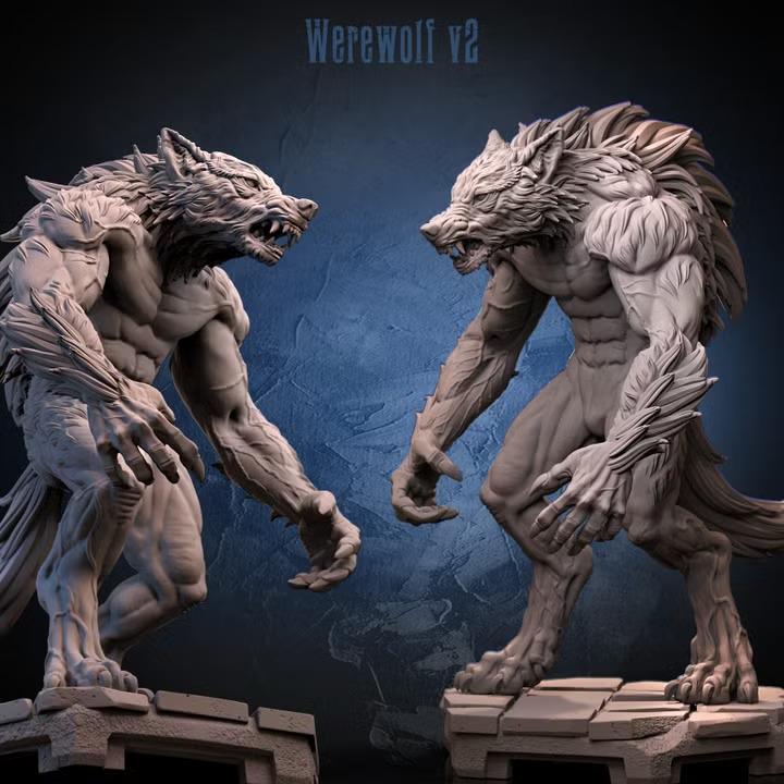 Werewolf miniatures together