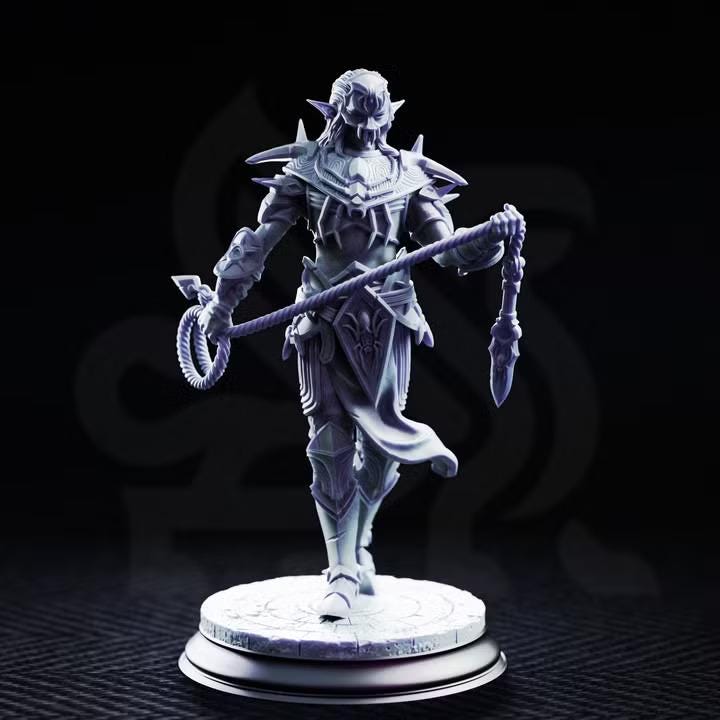 Dark elf warrior miniature, view 7