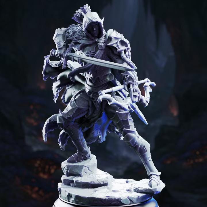 Karazor drow spider ranger miniature, resin printed by GLC3DPrints